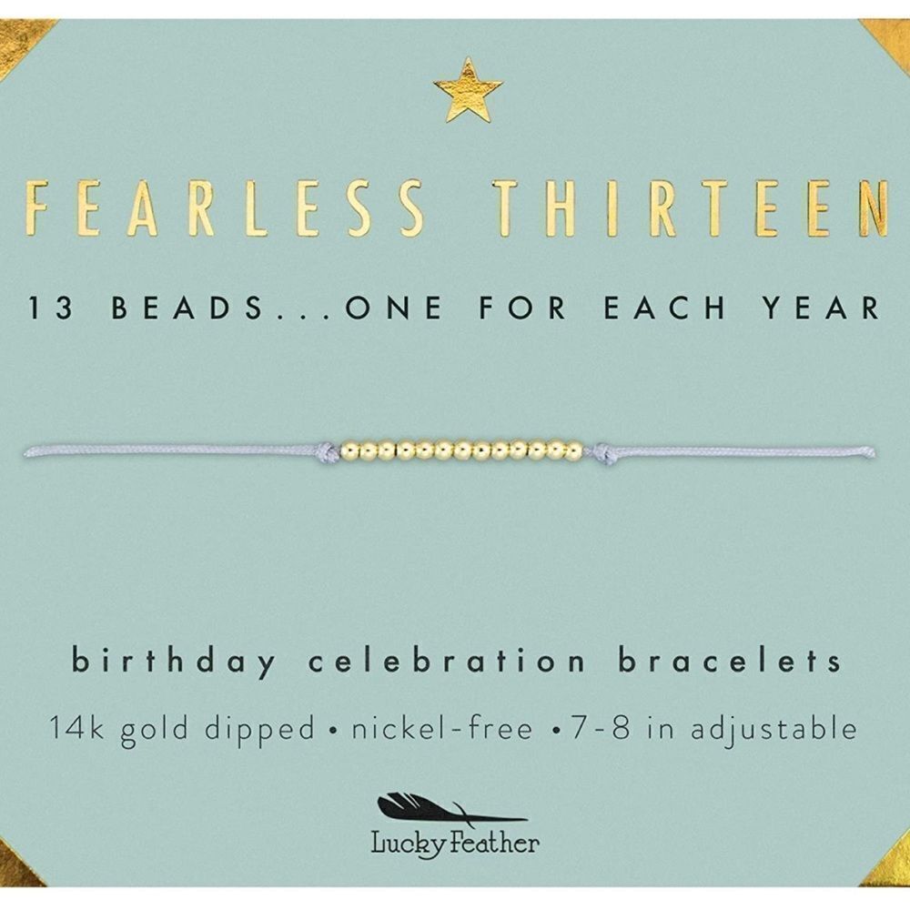 Lucky Feather Birthday Bracelet 14k Gold
